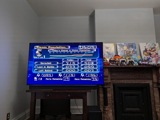 pikmin results screen, stats in text post