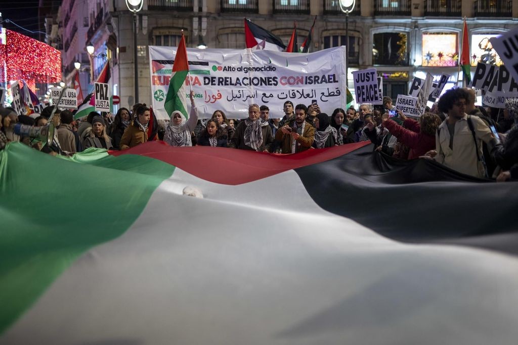 Manifestación en Madrid de apoyo a Palestina. DAVID F. SABADELL