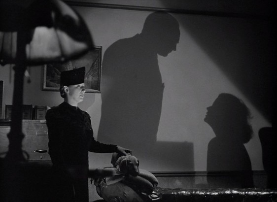 All Through the Night, 1942; Judith Anderson (Madame) & uncredited canine costar