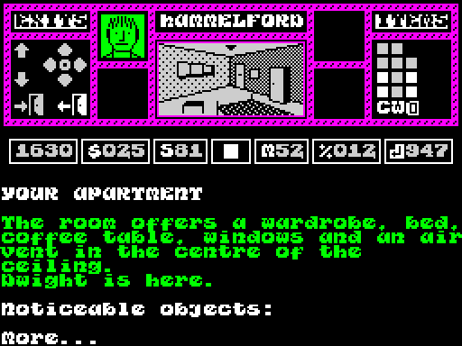 Screenshot of Crack City on the ZX Spectrum but with the GoldenAxeZX font