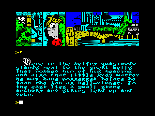 Screenshot of Hunchback on the ZX Spectrum