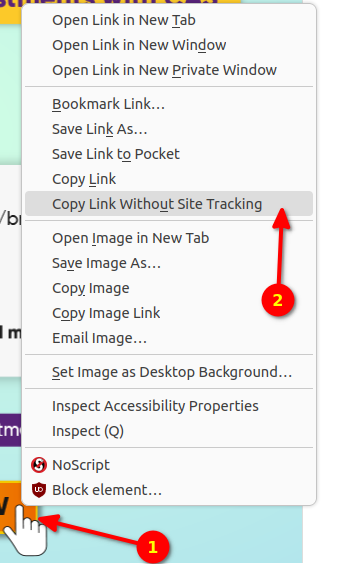 This is one of the most useful and privacy-preserving features built into Firefox. This removes URL tracking when you click on the links. Right-click on the URL in the email and "Copy Link without site tracking."
