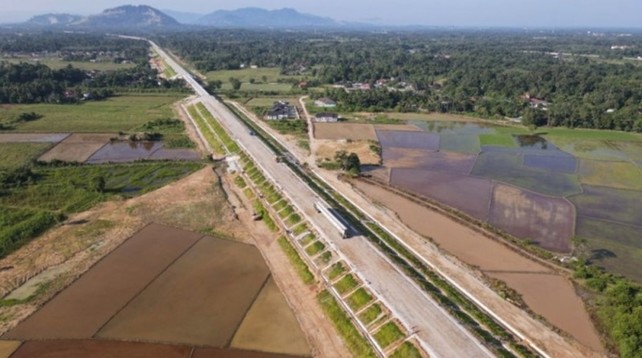 Construction works at the ECRL site in Kampung Padang Halban. / Photo from linked article.