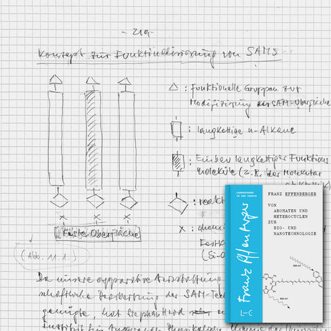 Manuskriptseite der Autobiographie von Franz Effenberger, der das gesamte Buch mit allen schematischen Darstellungen handschriftlich verfasste.