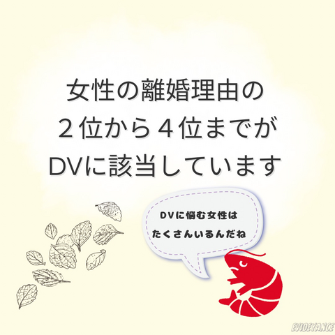 女性の離婚理由の２位から４位までがDVに該当しています