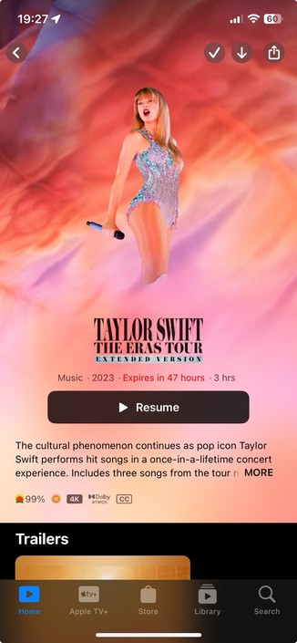 Taylor Swift | The Eras Tour Extended Version Apple TV Movie Page