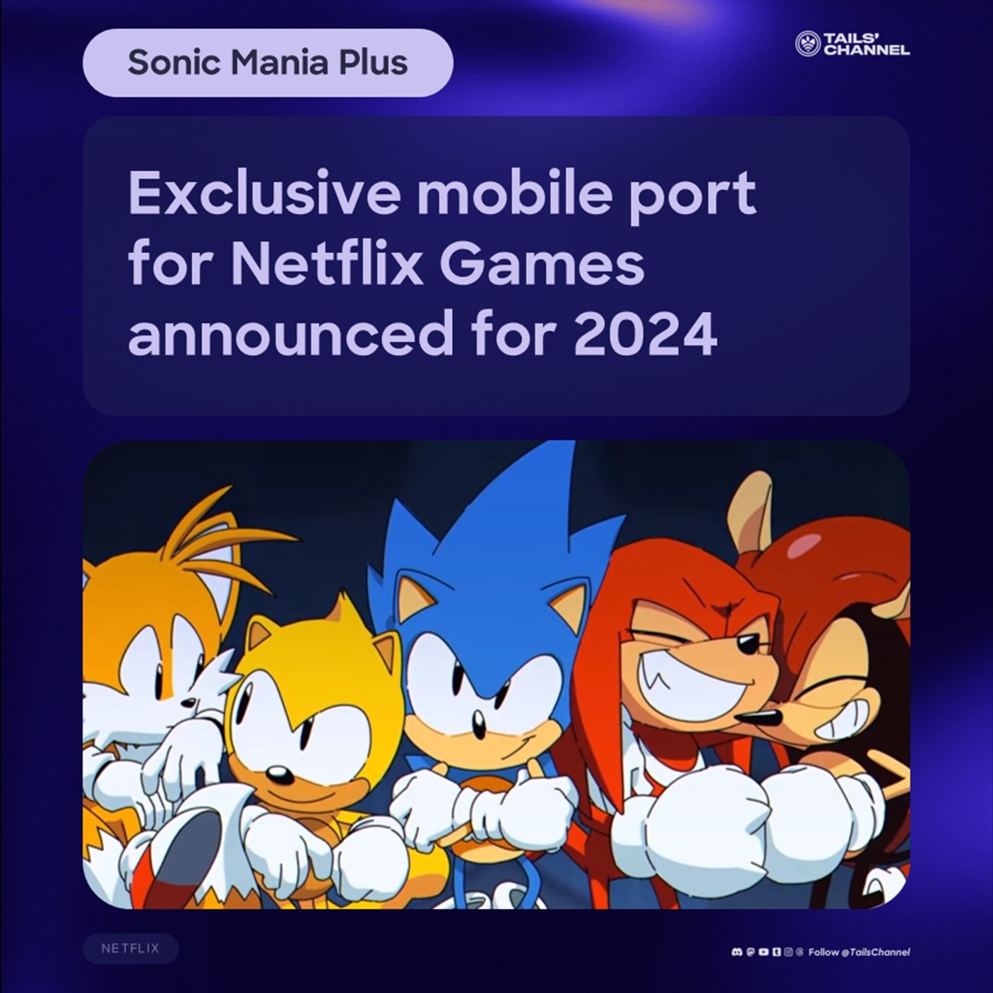 Netflix is bringing Sonic Mania Plus to your mobile