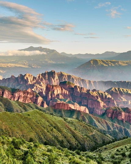 Kanbula Forest Park in Jainca, Huangnan, Qinghai Province, China
