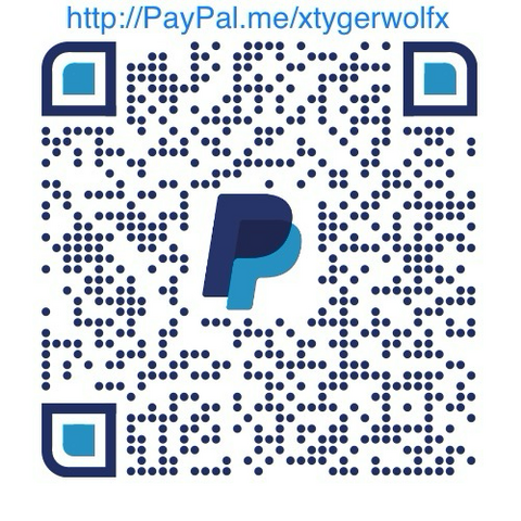 A PayPal QR code with the pay link written across the top: http://paypal.me/xtygerwolfex