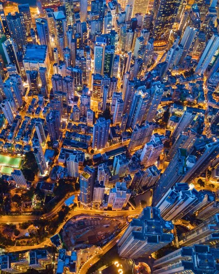 Cosmopolitan atmosphere of Hong Kong Downtown in China