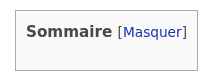 Capture d'écran du sommaire affiché dans l'article dans le pouet.