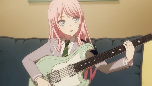 Anon Chihaya practicing the guitar from the anime series BanG Dream! It's MyGO!!!!!