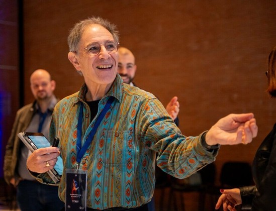 Photograph of Adrian Segar leading a workshop at the Best Event Awards Festival in Rome