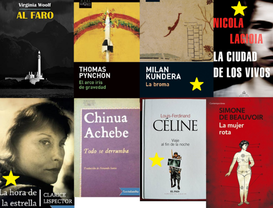 Libros leídos en 2023: Al faro de Virginia Woolf, El arco iris de gravedad de Thomas Pynchon, La broma de Milan Kundera, La ciudad de los vivos de Nicola Lagioia, La hora de la estrella de Clarice Lispector, Todo se derrumba de Chinua Achebe, La mujer rota de Simone de Beauvoir