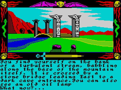 Screenshot of Winter Wonderland on the ZX Spectrum but with the Vilas9 font