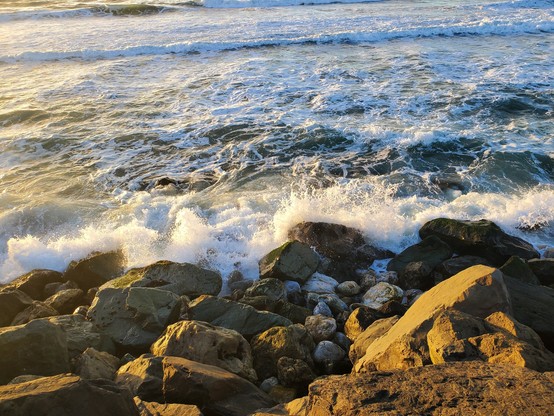 Not exactly a beach walk, but there were waves and foam to be found.