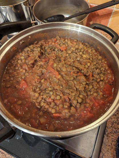 After stiring over low heat, the mixture comes together. 