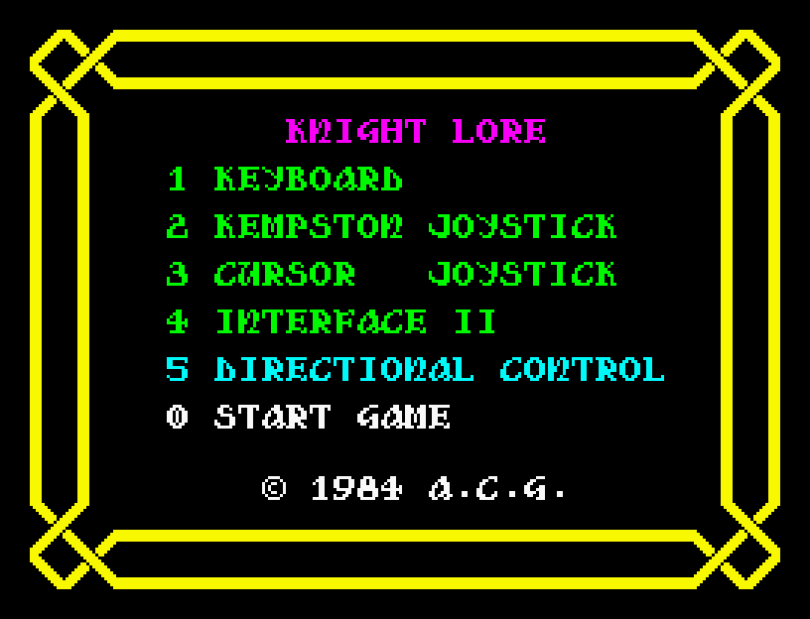 Screenshot of Knight Lore on the ZX Spectrum
