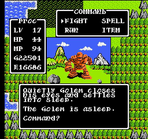 Screenshot of Dragon Warrior on the Nintendo NES but with the Ultimate font