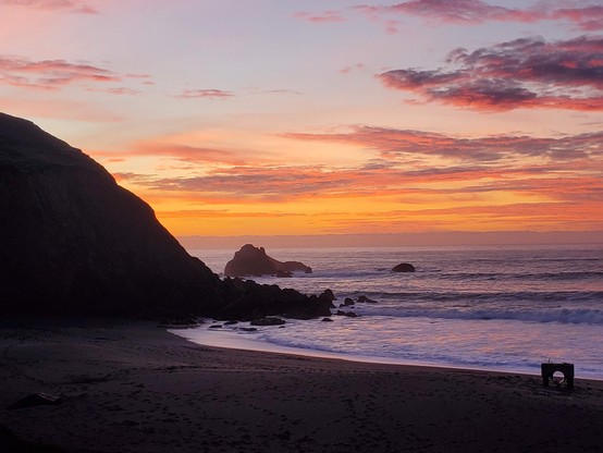 More shots of my favourite rocks, with peach-coloured afterglow behind them.