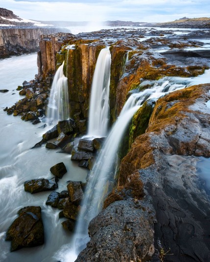 Famous Selfoss waterfall in Jokulsargljufur National Park, Iceland