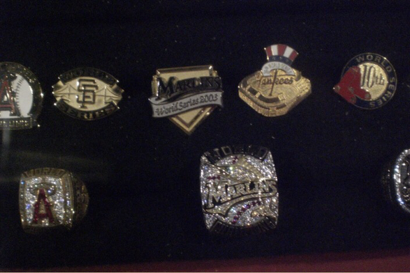 a small collection of World Series rings