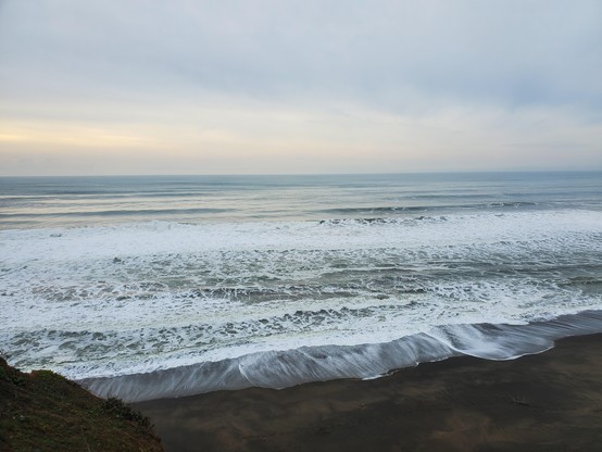 The waves were lovely, and the orange glow managed to make it feel warmer than the cool blue would normally allow.