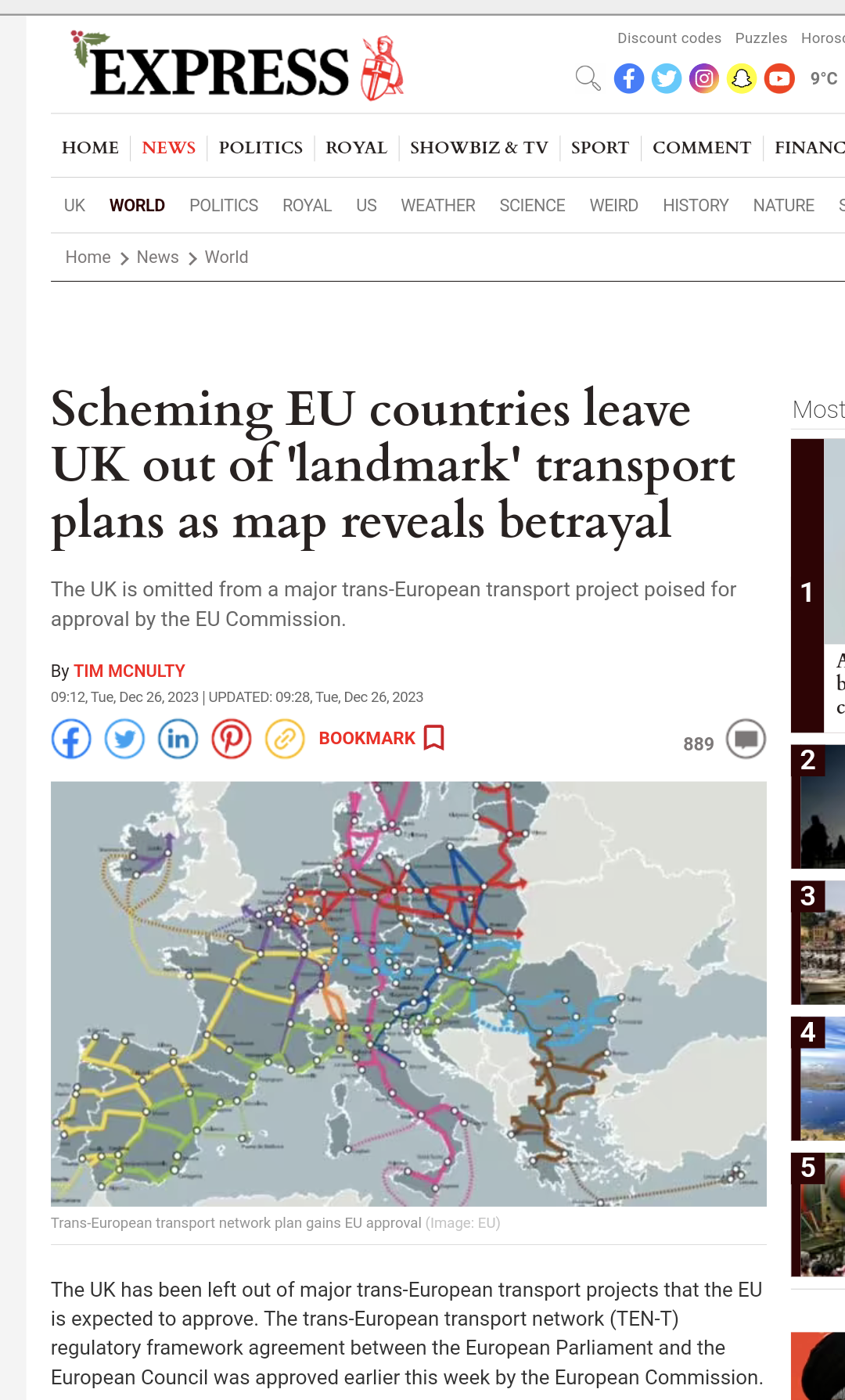 "Scheming EU countries leave UK out of landmark transport plans as map reveals betrayal"