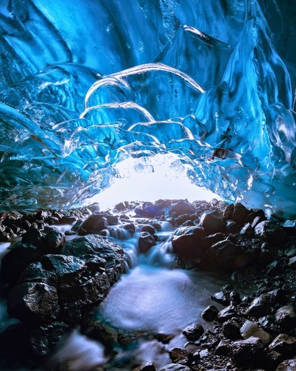 Ice cave at Vatnajokull glacier, Iceland