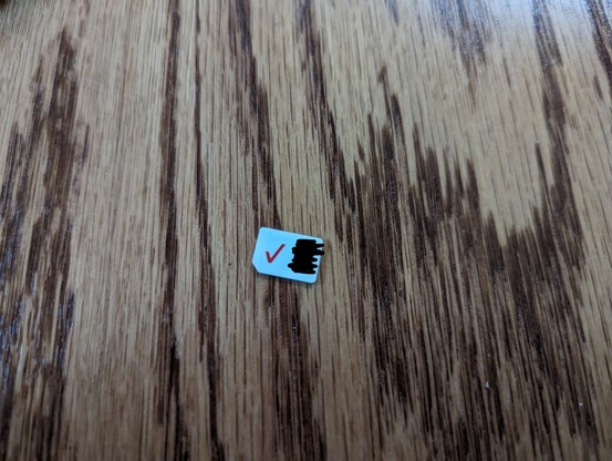 A Verizon SIM card