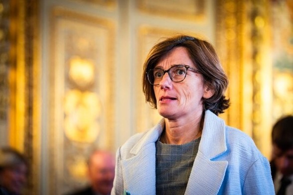 Agnes Firmin Le Bodo au Sénat, le 18 octobre 2023. © Photo Xose Bouzas / Hans Lucas via AFP