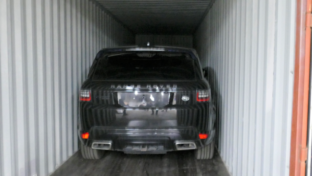 A stolen vehicle recovered during a search warrant execution in Mississauga/ York Regional Police.