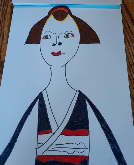 Brunette Japanese Geisha Woman