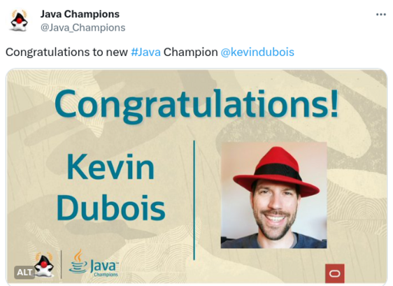 Congratulations! Kevin Dubois
