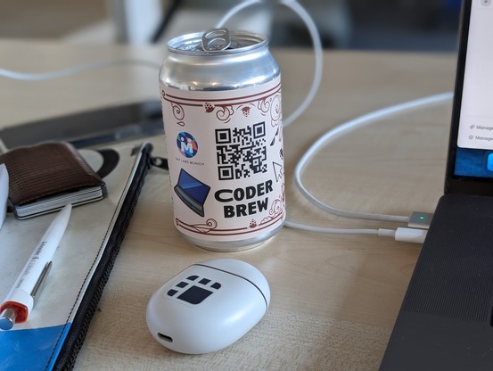 Can with the title Coder Brew on my desk at #SAP #Munich
