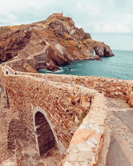 Gaztelugatxe islet on the coast of Biscay, Spain