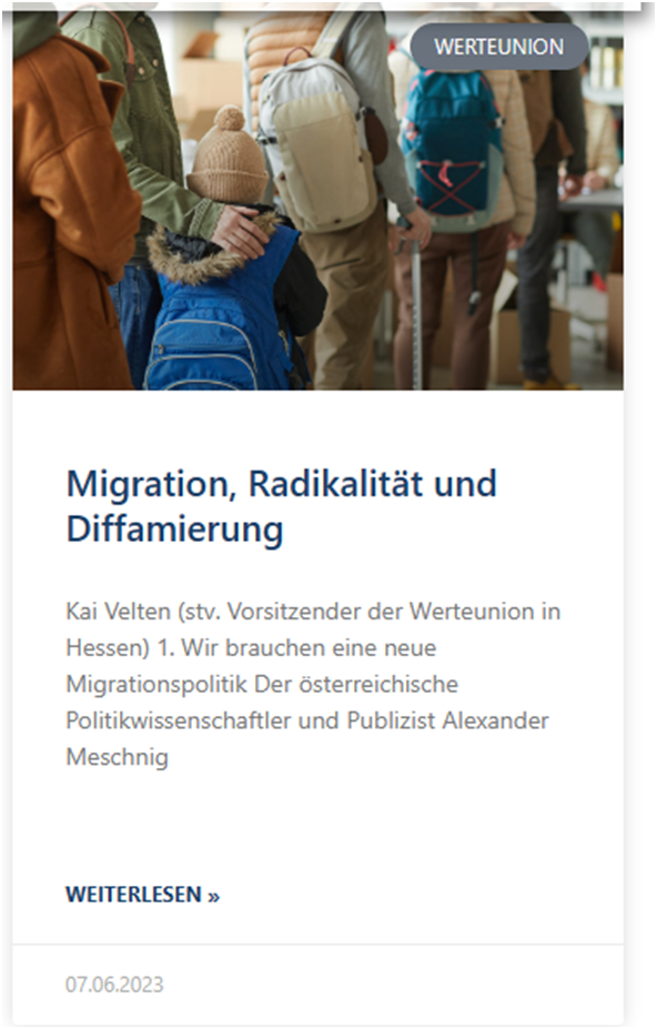 Text: Migration, Radikalität und Diffamierung. Wir brauchen eine neue Migrationspolitik. Weiterlesen