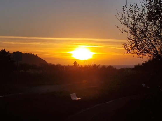 Sunset over the trailhead; it took a few shots to get this one right.  But it was a good end to the day, and I was just tired enough to make it worth it.  I hope that wherever you are, you are similarly rewarded for your efforts.