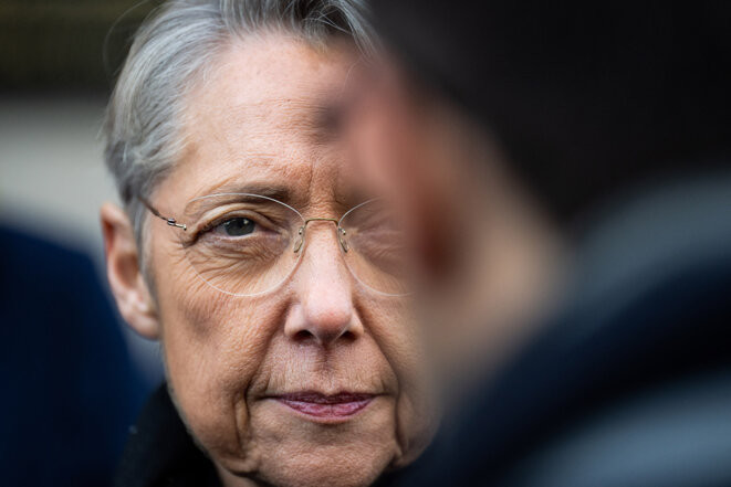 Elisabeth Borne à Saint-Denis en novembre 2022. © Photo Xose Bouzas / Hans Lucas via AFP