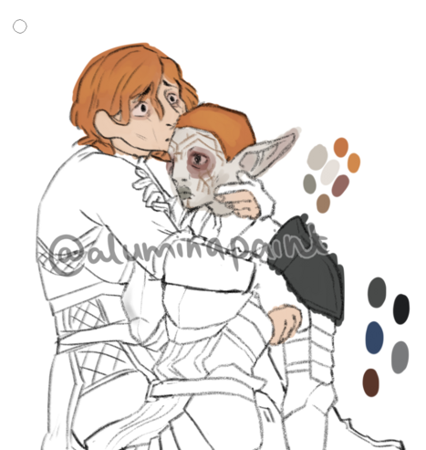 first process of the digital work, adding the colors into the sketch.