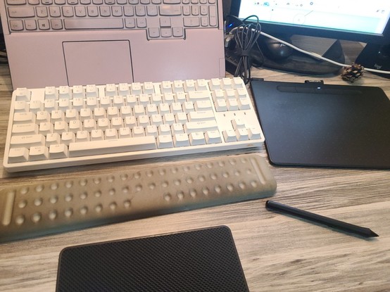 A white keyboard.