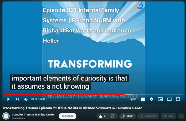Transforming Trauma Episode 21 IFS & NARM w Richard Schwartz & Laurence Heller
https://www.youtube.com/watch?v=yRTHacVAwdk
This engaging discussion reinforces what many students have said to Dr. Heller over the years that there are many similarities between IFS and NARM, despite Drs. Schwartz and Heller never meeting until this podcast recording. There is a feeling of an important coming together as these two pioneers in their field reflect on their 40+ year careers, find common ground and mutual appreciation. At the end of their discussion, Dr. Schwartz shares: “It’s great for me to find kindred spirits. There aren’t that many of us that think this way.”