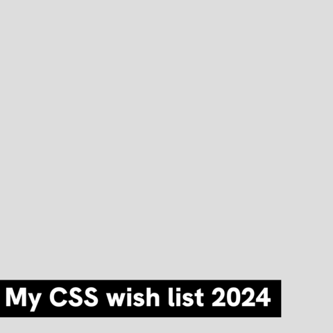White text on black rectangle on grey background:
My CSS wish list 2024