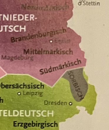 Großansicht Karte mit "Sorbisch"