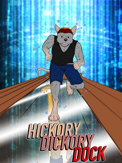 A rough work-in-progress of the first image, with no shading and a stock image as the background.