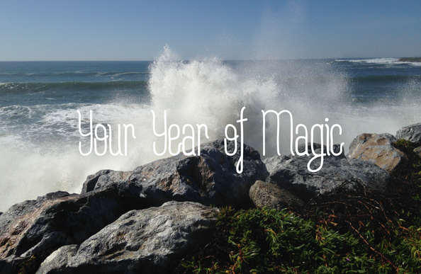 Year of Magic image of waves crashing on rocks