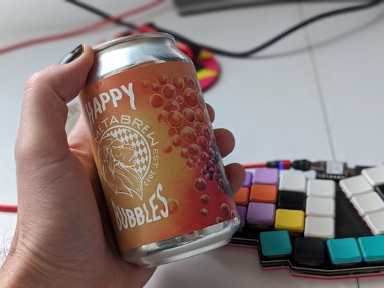 Can of Happy Bubbles drink