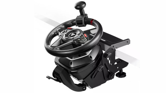 The new Thrustmaster T128 SimTask Pack includes the wheel, pedals and steering kit, and is now available to pre-order.
Weirdly though, it's actually £10.01 more expensive than buying them both separately.