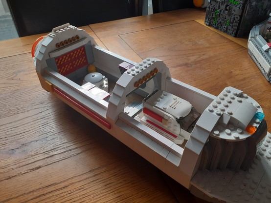 Here is a long shot of the #SecondaryHull standing seperate from the build. You can see #MainEngineering and the #Shuttlebay. Closer shots to follow...
