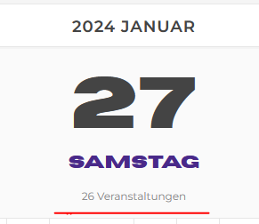 2024 Januar
27
Samstag
26 Veranstaltungen